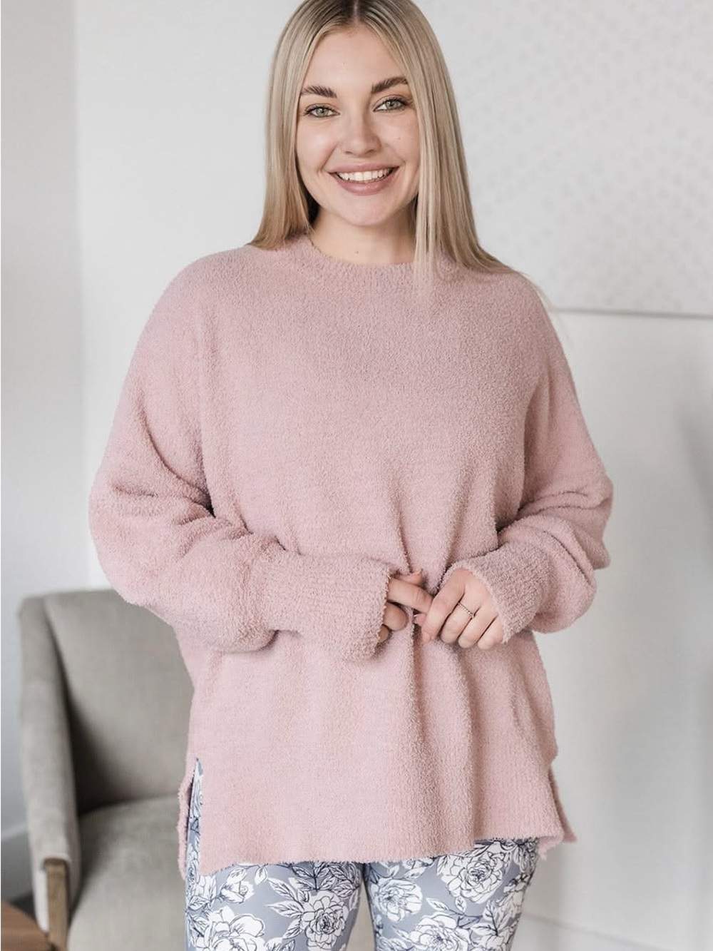 Ada Casey Dreamy Sweater (NWOT) Rose Plush, Size Small **fits oversized